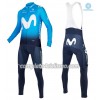 Completo Maglia ML + Pantaloncino con bretelle ML 2018 Movistar Team N001 Winter Invernale